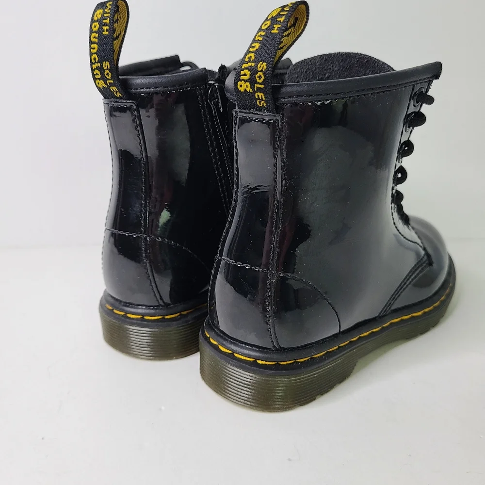 Dr. Martens Junior 1460 Patent Leather Lace-Up Boots